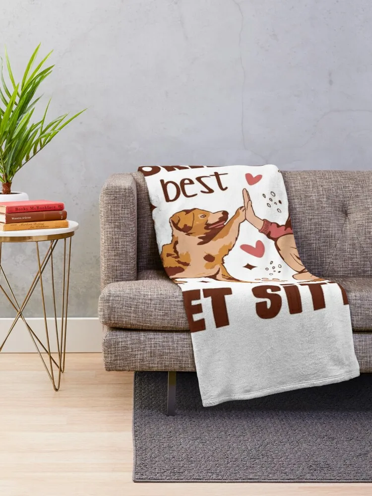 World's Best Pet Sitter Dog Art Throw Blanket Decorative Sofas Luxury Brand Blankets