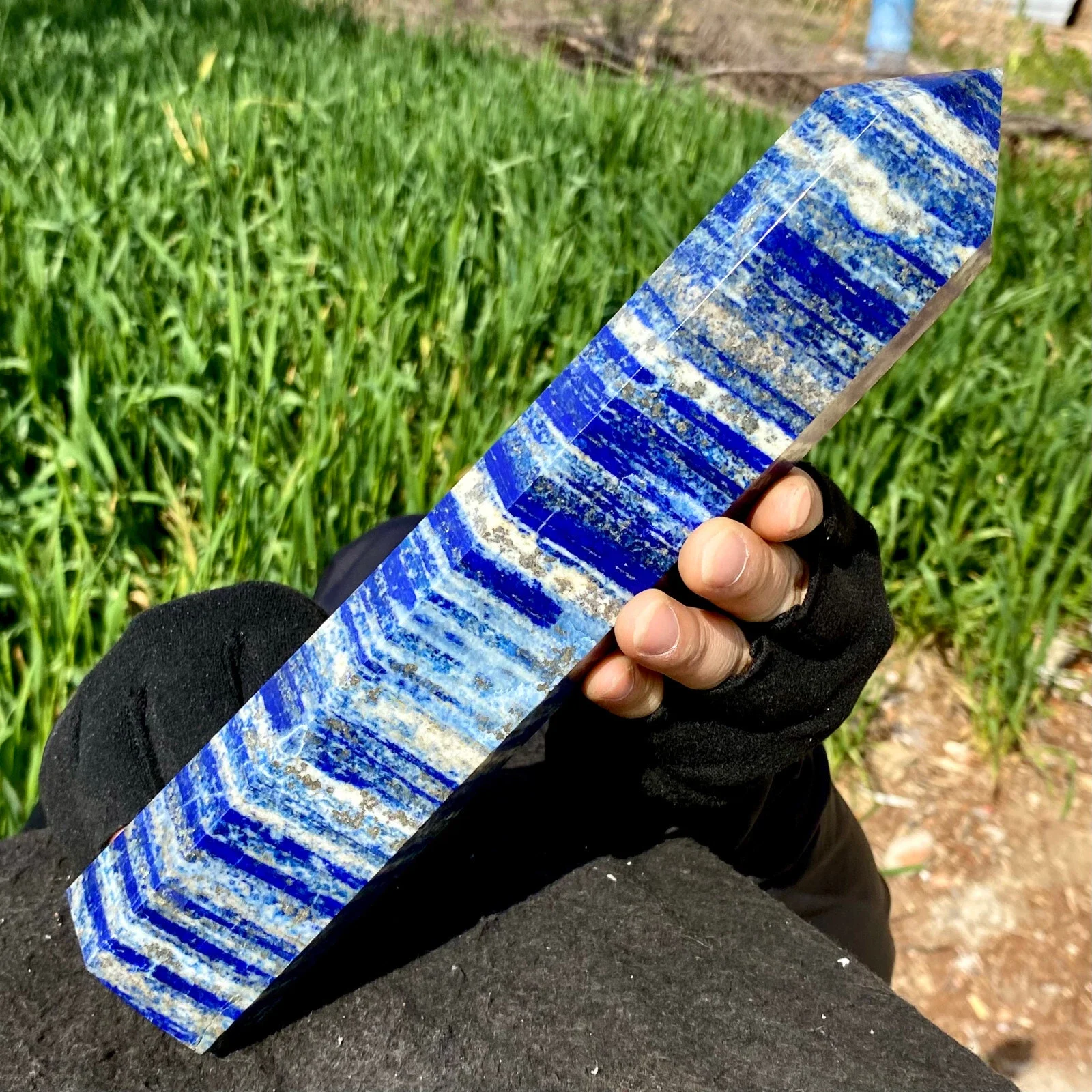 

Natural Lapis Lazuli Crystal Tower, Energy Gem For Healing, Home Decoration, Demagnetizing Gift, Meditation, Divination