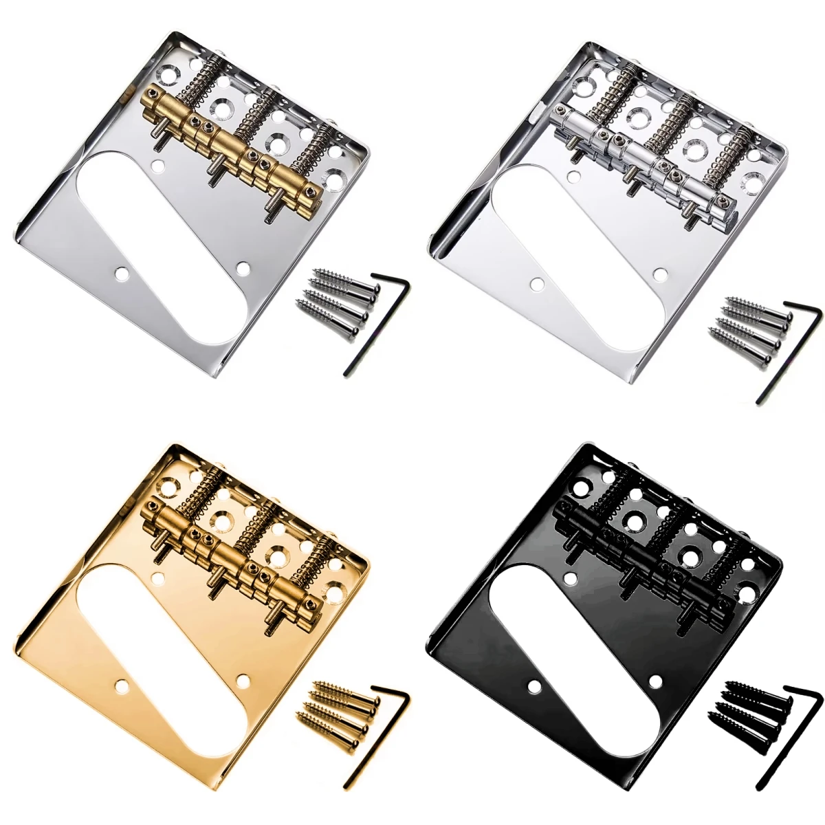 Pro Telecaster TL Bridge Upgrade | 6-Point Brass Saddles + Ashtray Design | CNC Aluminum Base for Vintage Tone Enhancement