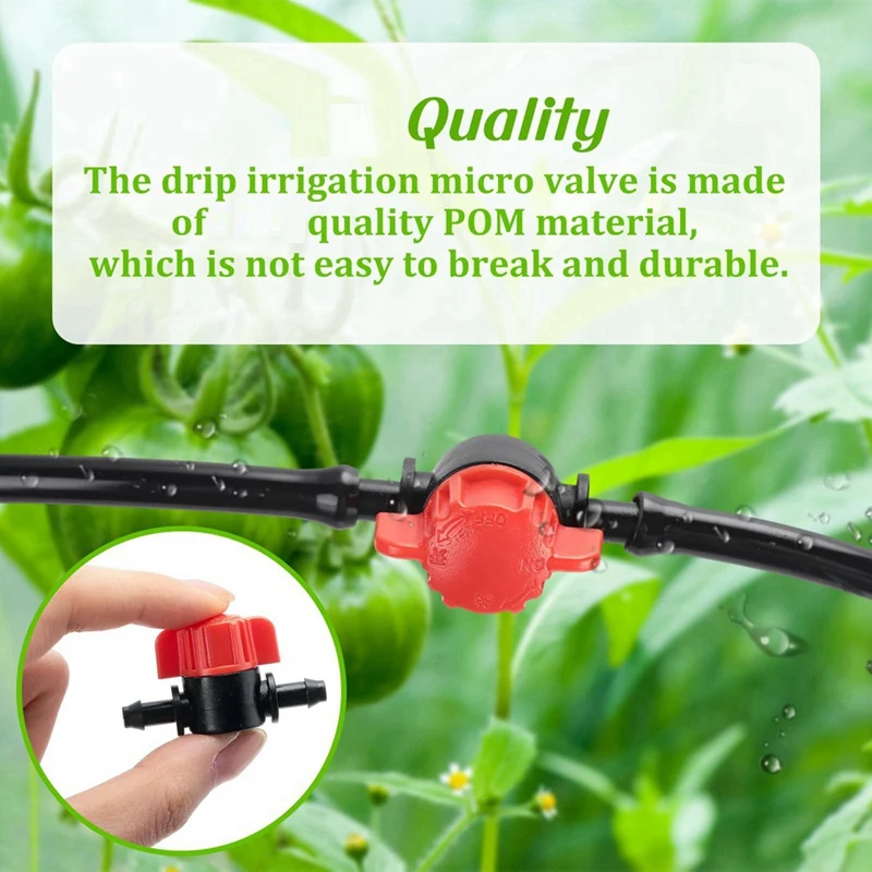 A74E-50Pcs 1/4 Inch Barbed Shut Off Valve Drip Irrigation Tubing Coupling Valve Drip Irrigation Valve For 1/4 Inch Tubing