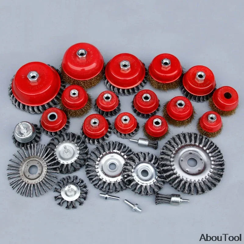 Steel Abraser, Rotary machine Joint Knot, Wire Wheel Bowl Brush, Rust Polishing Removal Drill, Angle Grinder Gadget Accessories