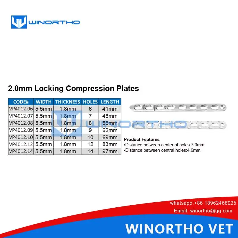 2.0mm LCP locking compression Combi T AO 1.5mm bone plate Veterinary Instrument animal orthopedic surgical tplo vet tool pet