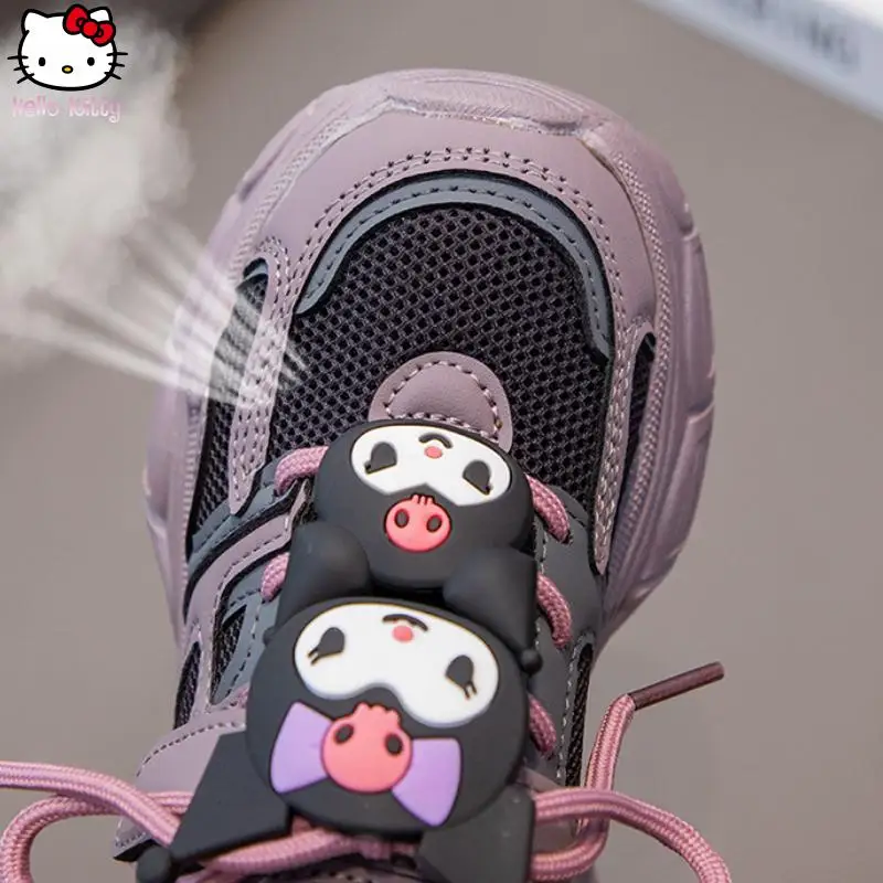 

Kawaii Sanrio, детская осенняя обувь Kuromi, новая милая обувь для папы в стиле аниме, модные легкие дышащие повседневные кроссовки с героями мультфильмов для девочек