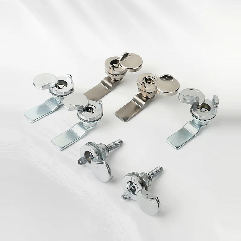 1PCS MS705-3A Iron Cabinet Control Box Turn-Tongue Lock with Cylindrical Lock And Waterproof Cover Triangle Key for Door Lock