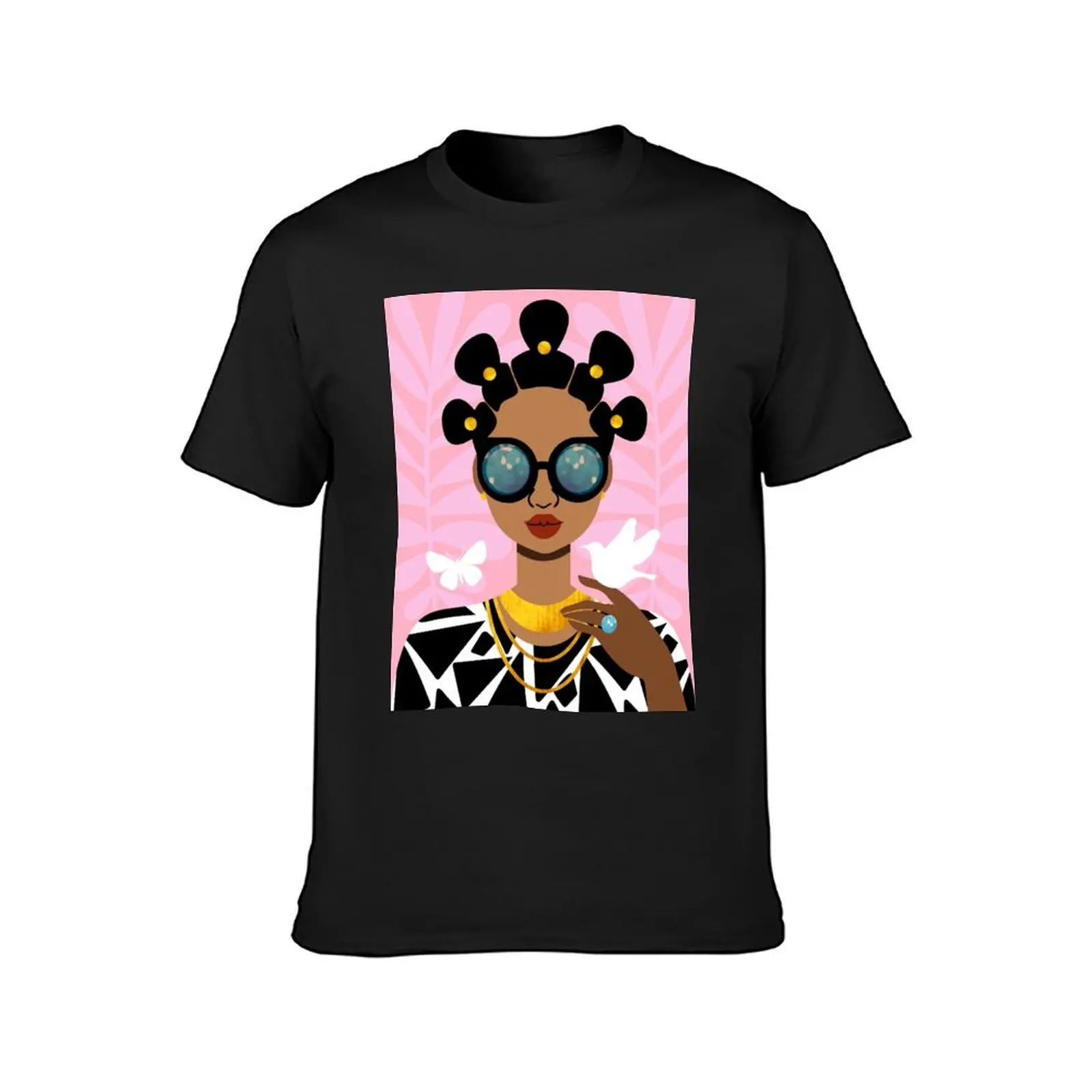 Bantu Knots Hairstyle Girl T-Shirt korean fashion plus sizes anime mens t shirts casual stylish