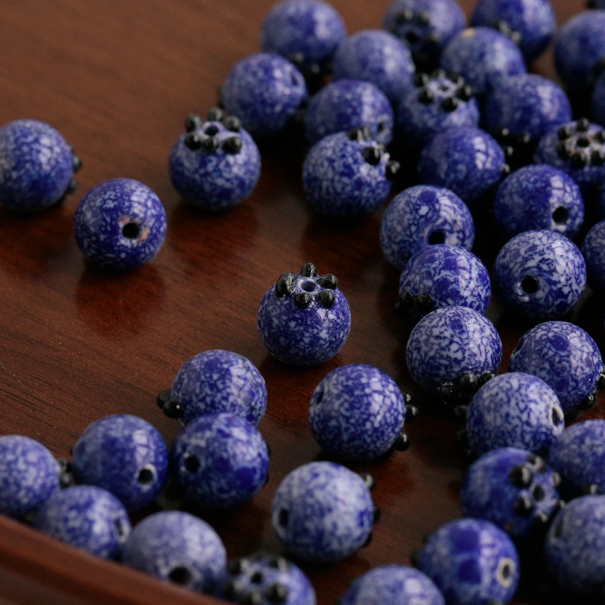 

Blueberry Lampwork Beads, Berry Glass Beads, DIY Fruit Earrings, Bead For Bracelet Necklace Making