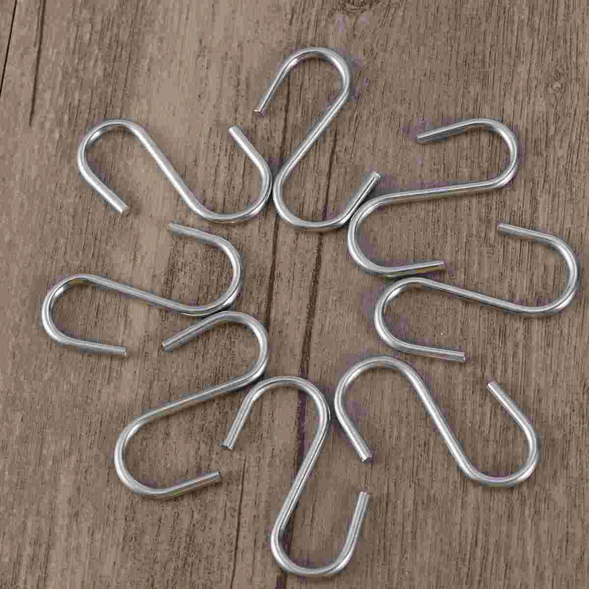 100 Pcs Kitchen Hooks Decorative Chrome Plant Hangers Heavy Duty Pegboard Ceiling Coat Stainless Steel No Trace