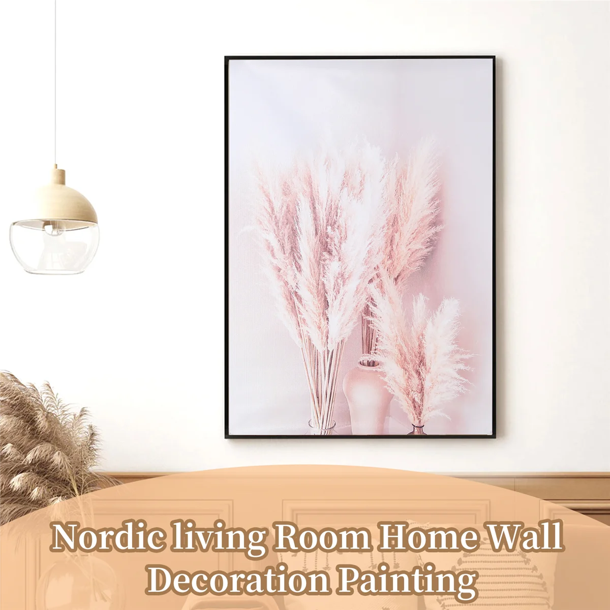 

H-W 3 шт., бежевая трава, закат, пляж, пальма, холст, живопись, постеры на скандинавскую тему и принты, настенные панно для декора гостиной