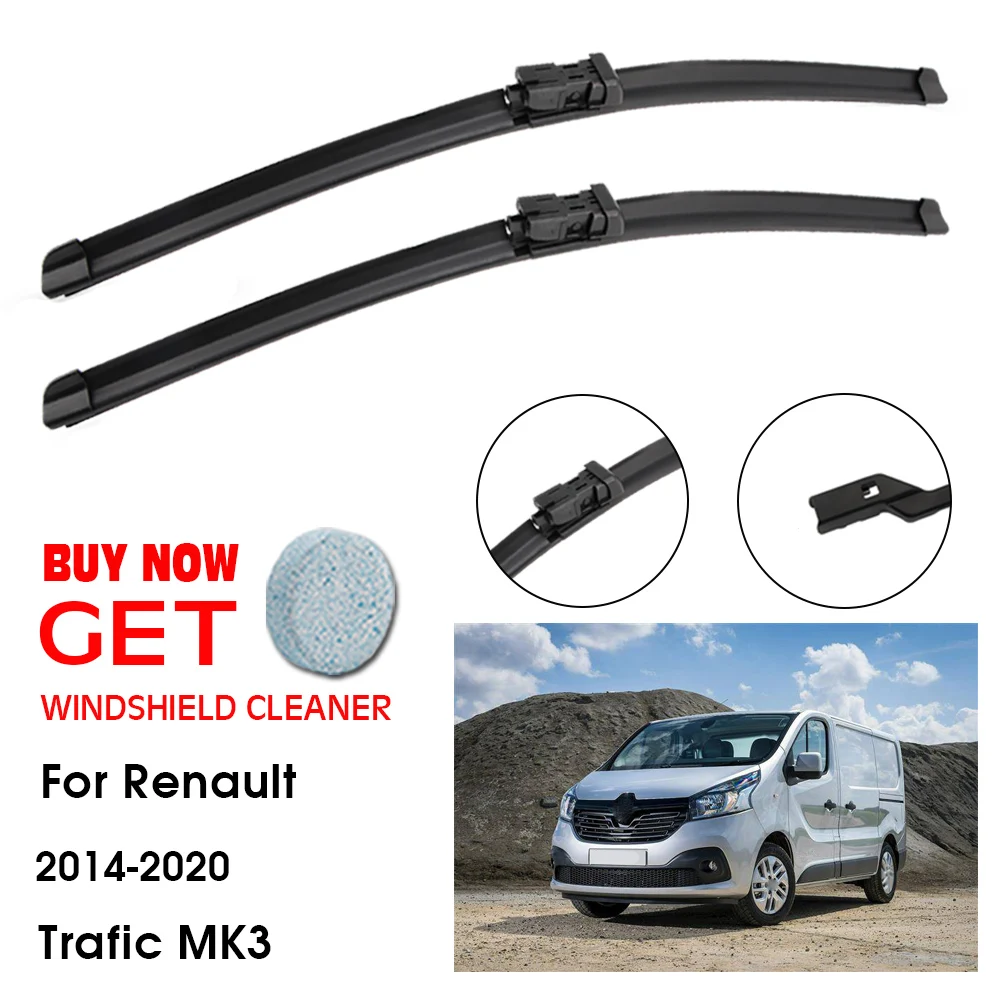 

Car Wiper Blade For Renault Trafic MK3 26"+19" 2014-2020 Front Window Washer Windscreen Windshield Wipers Blades Accessories