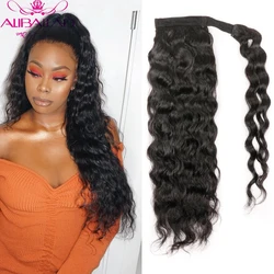 RoundAround-Queue de Cheval Péruvienne Naturelle Ondulée pour Femmes Noires, Extensions de Cheveux Remy, réinitialisation, 12-26 Pouces