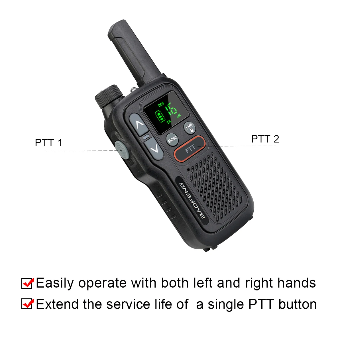 Baofeng 2 pcs Mini Walkie Talkie PMR 446 USB Portable Two-way Radio dual PTT Walkie-talkies T18 Portable Radio for Hunting Cafe