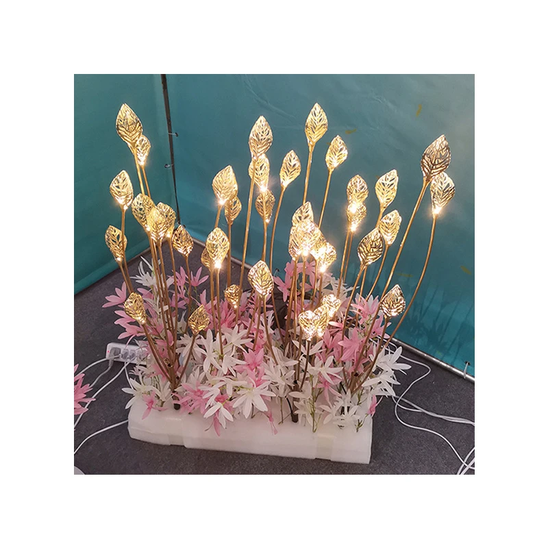 ULANI Modern Golden Leaf Wedding Light Party Stage LED Light  Pendant Light Ground Insertion Light Background Decoration