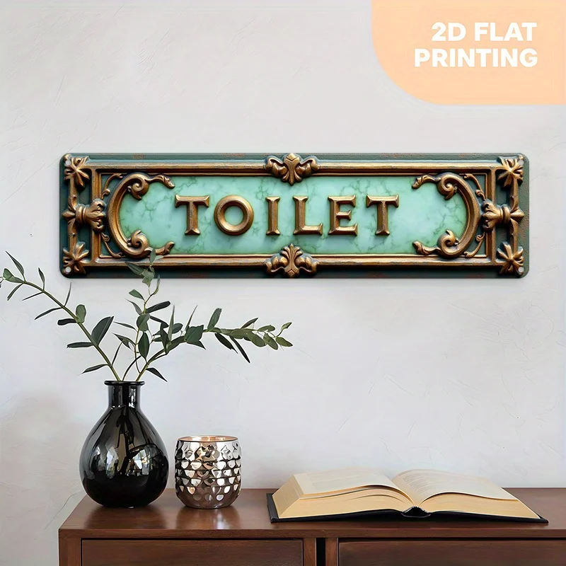 Vintage Metall-Wandschild, Lustige Toiletten-Badezimmer-Dekoration, Retro Aluminiumplatte Kunst