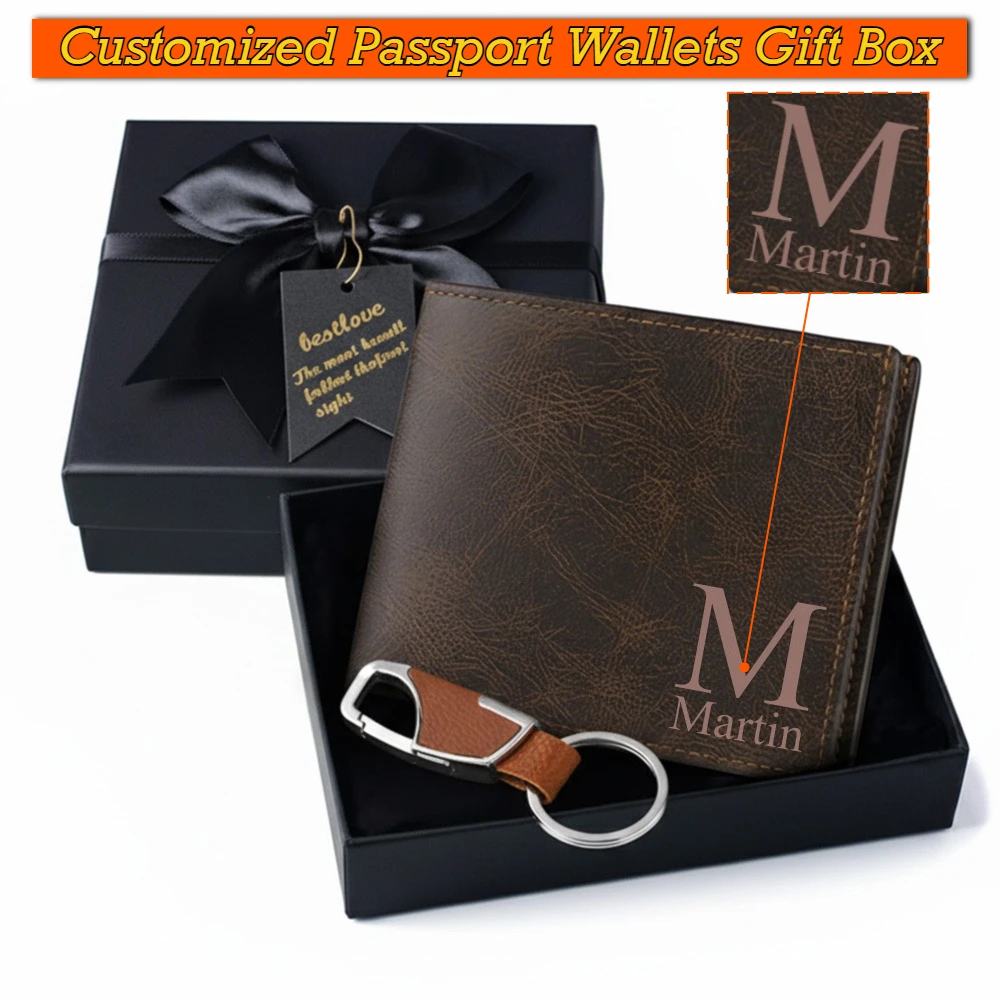 

1 шт. Персонализированная дорожная сумка для паспорта из искусственной кожи, многофункциональный держатель для карт, кошелек для паспорта, многофункциональный мужской кошелек, подарок на День отца
