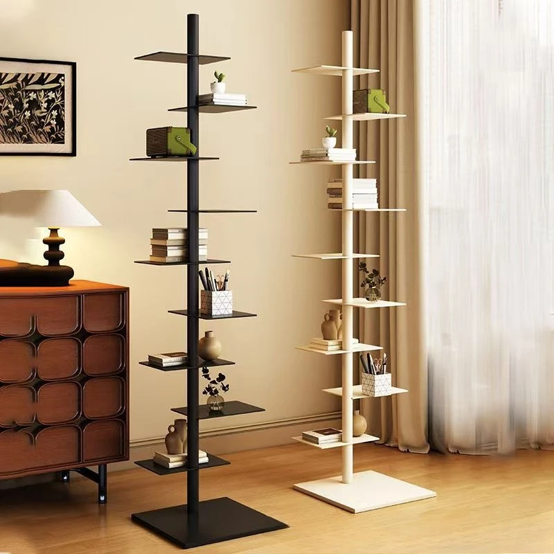 

bookshelf creative rotating invisible simple storage living room study multi-layer wrought iron home corner shelf
