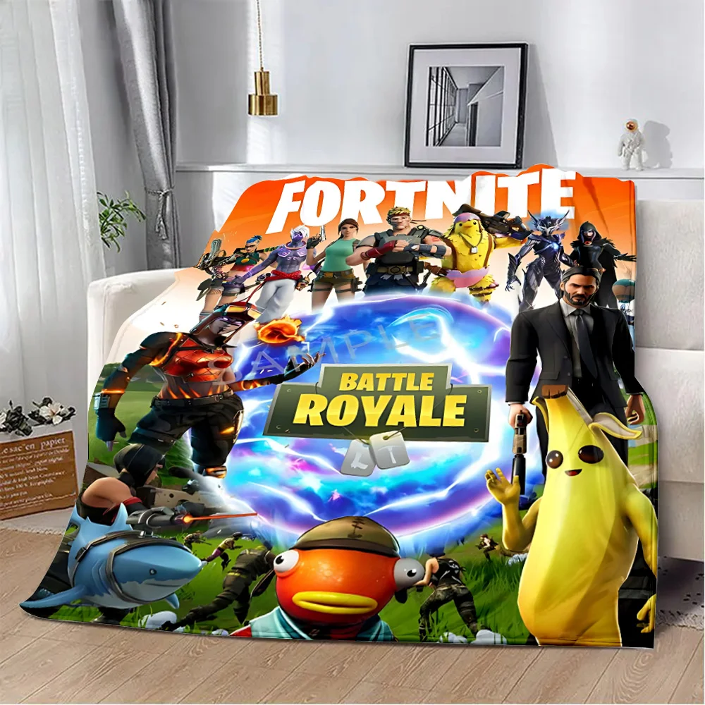 Printed Blanket Hot Game Design Picnic Blankets Warm Blanket Soft and Comfortable Blanket Home Travel Birthday Gift-F-FORTNITES