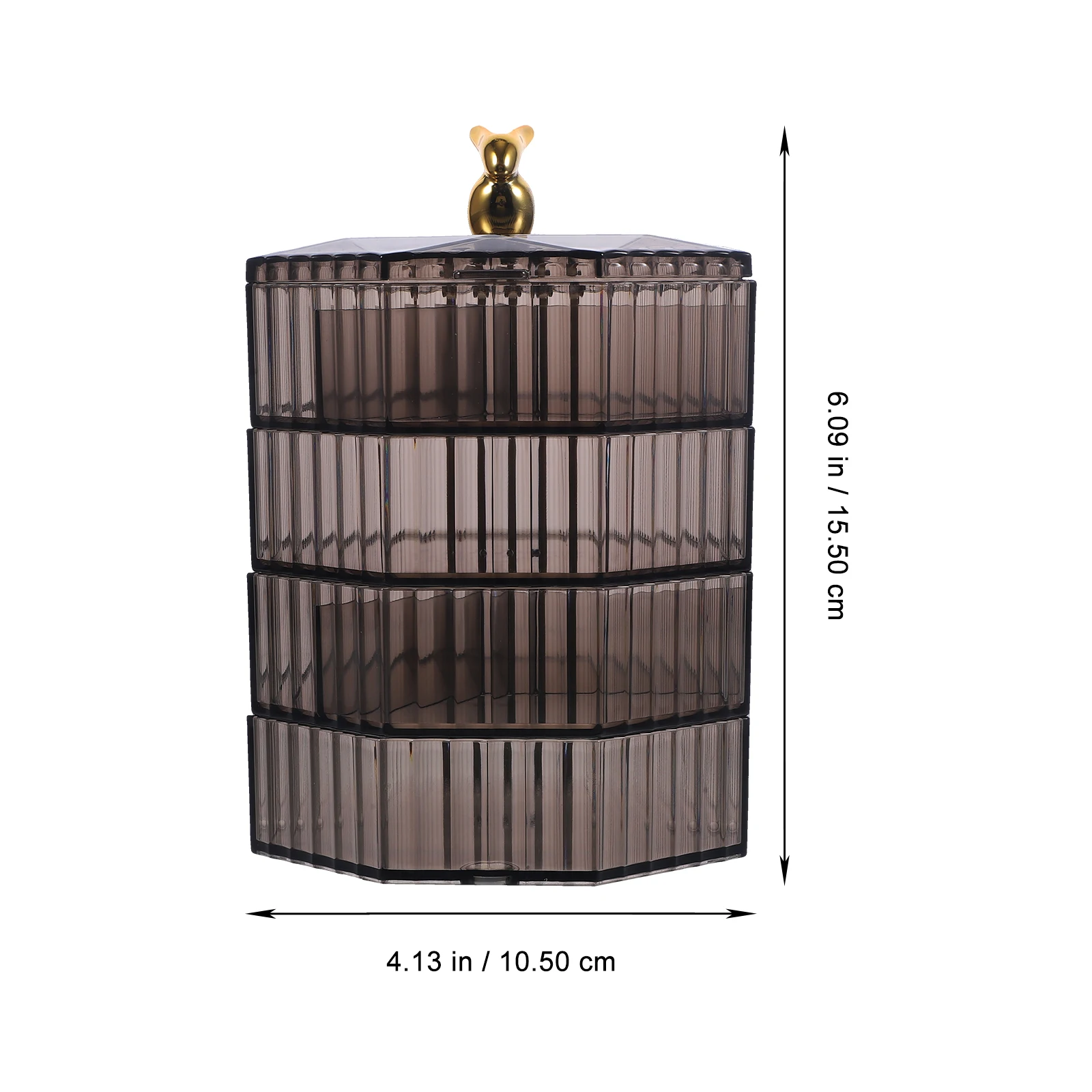 

4- -Layer Jewelry Storage Box Organizer Earrings Rings Trinkets Drawer Container Compact Lightweight Detachable Desktop