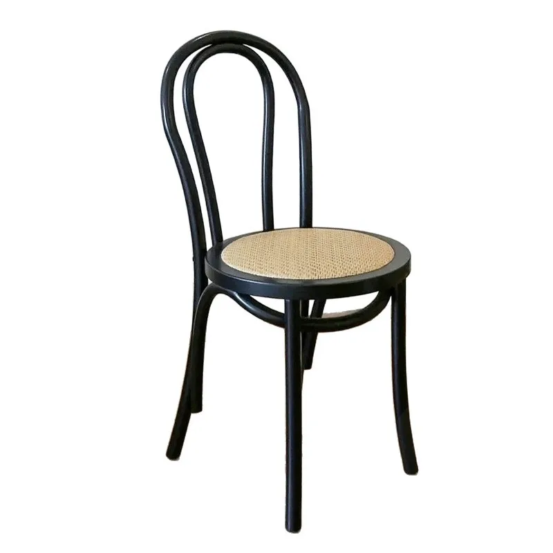 

Dining chair beech solid wood dining chair antique home backrest retro Nordic style casual