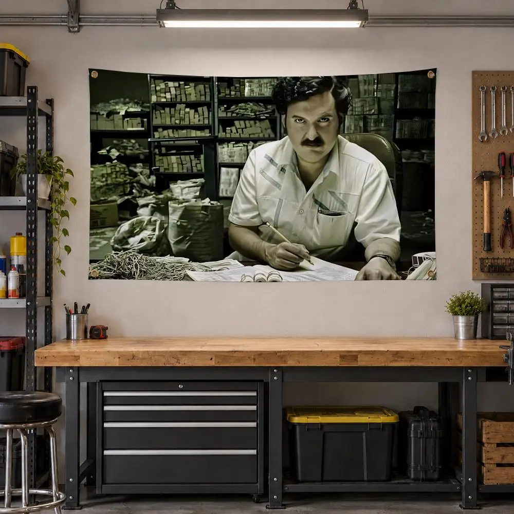 History Pablo Escobar Medellin Cartel Flags Personalized Banner Flag Room Dorm Camping Picnic Garage Bar Outdoor Wall Decor