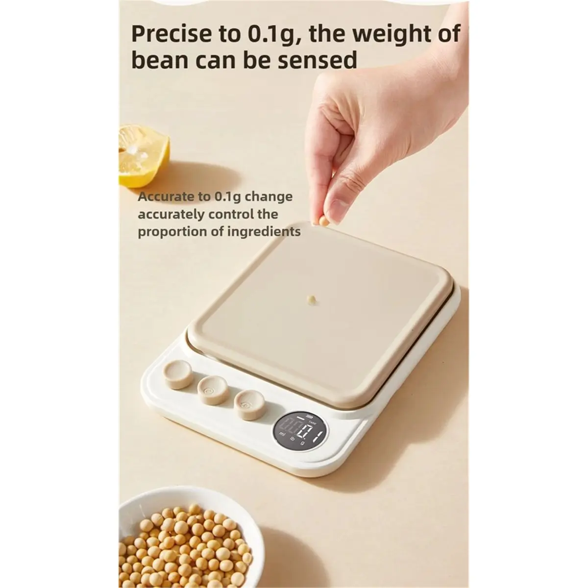 A38F Kitchen Small Electronic Scale Highly Accurate Food New Baking Weighing Grams Command High Precision Sensor LCD Display