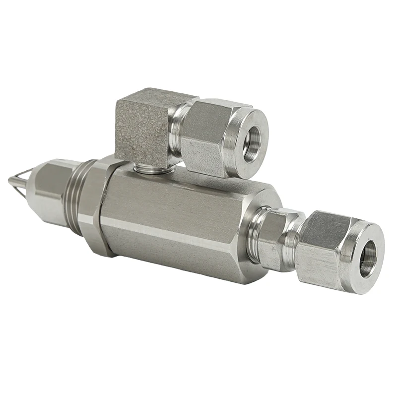Stainless steel ultrasonic air atomizing nozzle with accessory No. 1, dual-fluid for dust removal and disinfection in coal mines