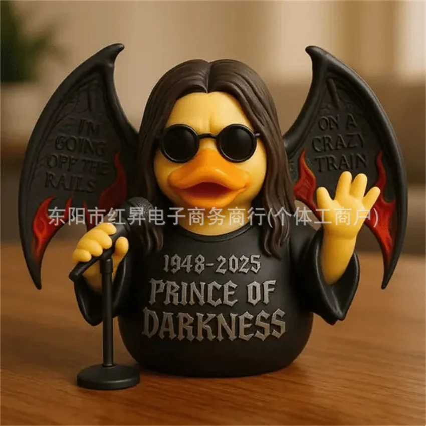 

2025 Creative Figurines for Ozzy Osbourne Back To The Beginning Rubber Duck Ornament Desktop Ornament for Party Gift & Rock fans