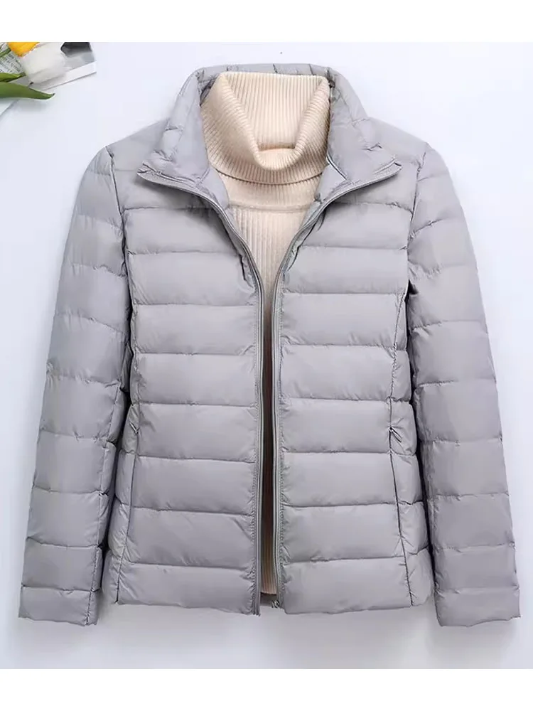 Casacos de pato ultraleves para mulheres, casaco de penas à prova de vento, puffer parkas femininos portáteis, casacos, inverno, 0-10 ℃