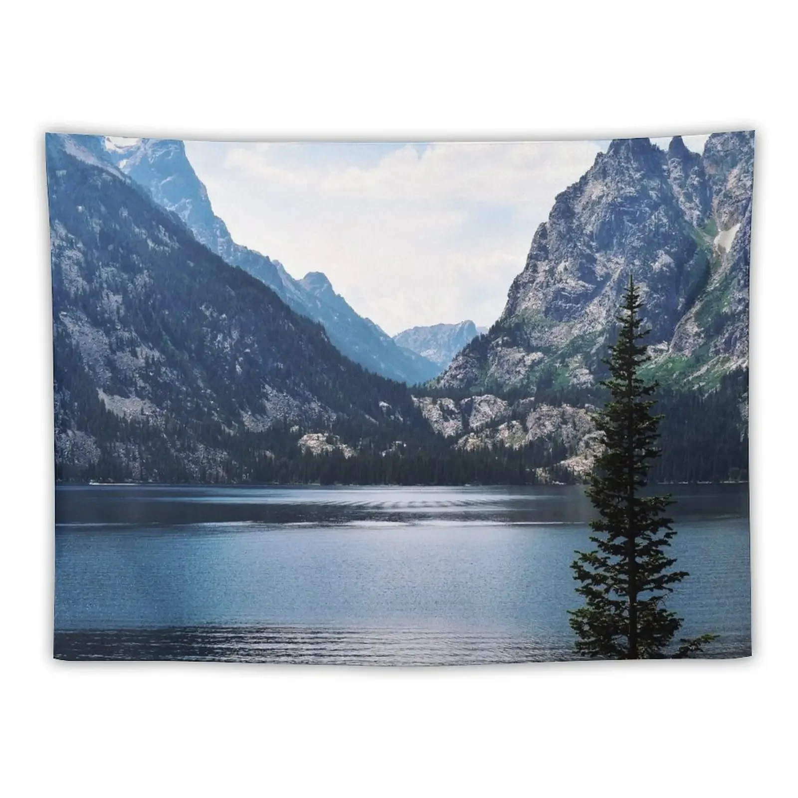 

Blue Lake and Mountains Tapestry Wall Hanging Decor Decorative Paintings Aesthetic Room Decor Korean Tapestry