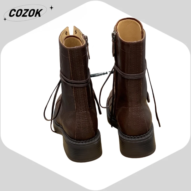 25 Hot-Selling New Products High Street Style Leather Non-Slip Casual Boots Autumn and Winter Boots Simple Temperament