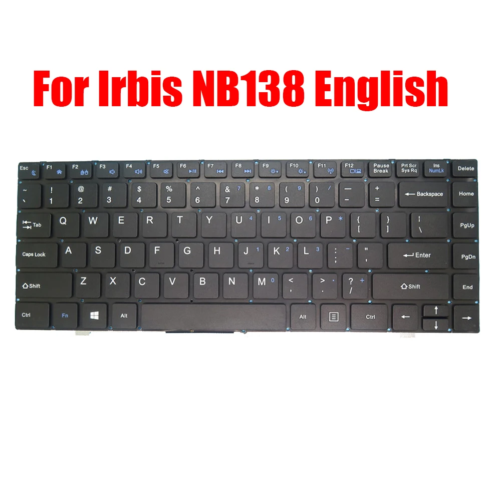 

Laptop Replacement Keyboard For Irbis NB138 English US Black Without Frame New