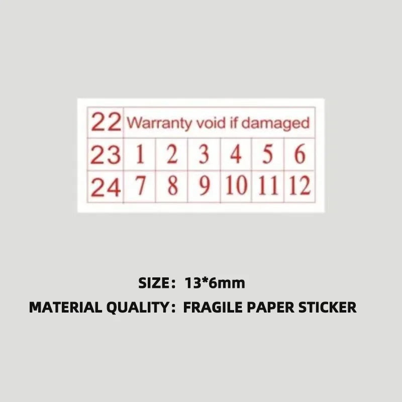 100pcs Warranty Anti-tear Invalid English With Date Fragile Sticker Expiration Seal Label