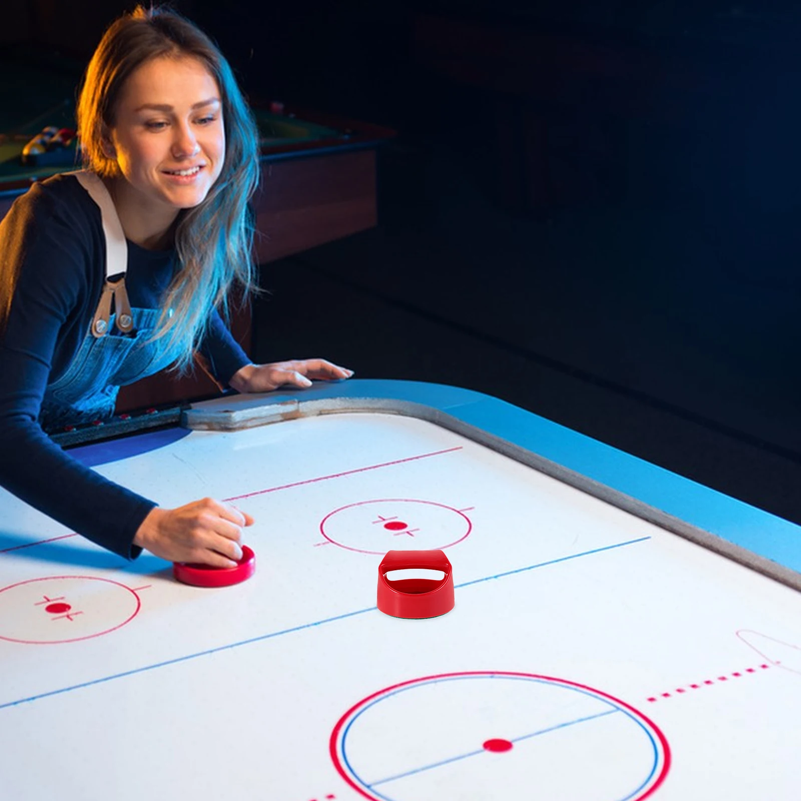 

Air Hockey Disc Pushers Durable Lightweight Ergonomic Handle ABS Material for Air Hockey Table Game Accessories