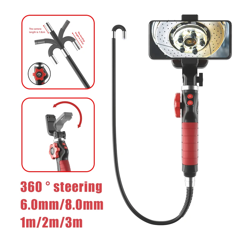 6mm/8mm 360 ° Steering WIFI Endoscope for Vehicle and Pipeline Detection Fire Protection&Security