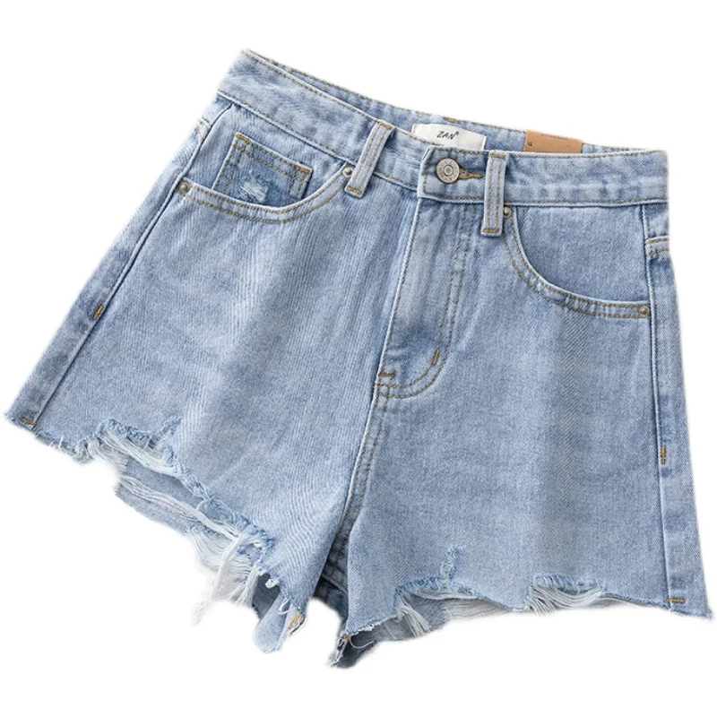 

Женские джинсовые джинсы с высокой талией, летние рваные супер орты, утягивающие хлопковые эластичные джинсы небольшого размера