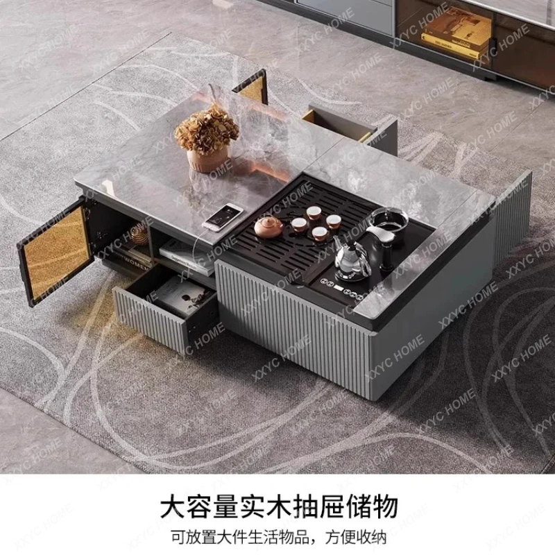 LLLifting coffee table kettle, automatic living room, household multi-functional rock slab, kung fu tea set integrated