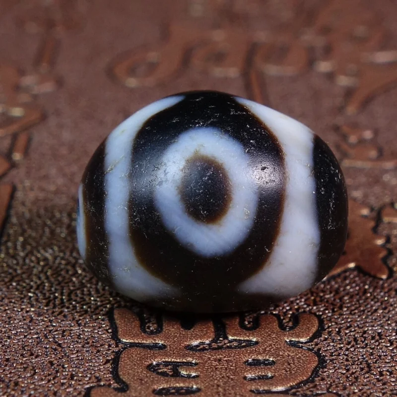 

Ancient Tibetan DZI Beads Old Agate Lucky 3 Eye Totem Amulet Pendant GZI #1684