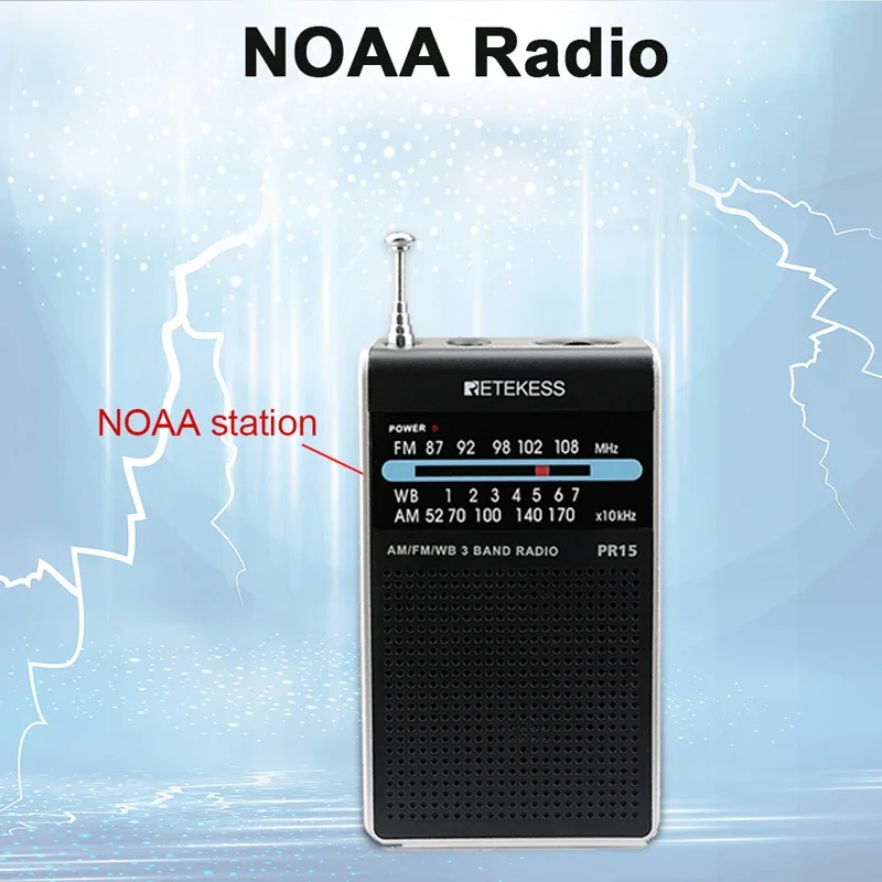 Portable Pocket Radio Receiver FM AM NOAA Emergency Pointer Tuning Radios Mini Handheld Radio With Weather Warning Earphone Jack