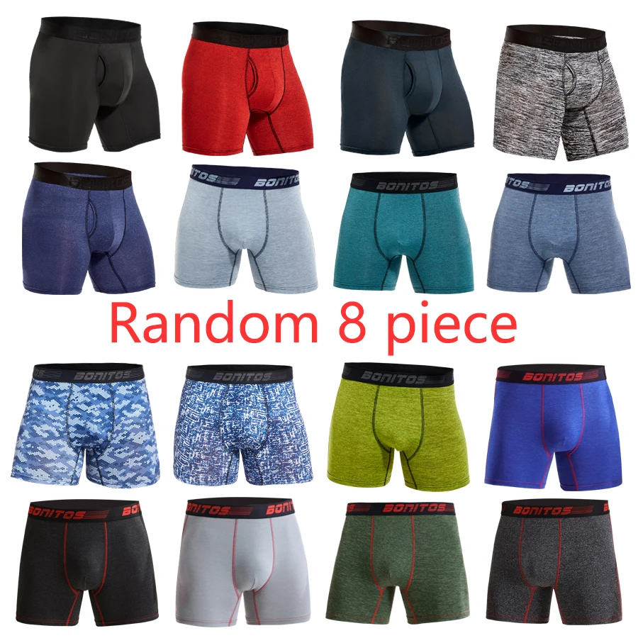 

8pcs random Men's panties sexy boxers underwear for man boxer shorts polyester Mens square underpants male boxershorts