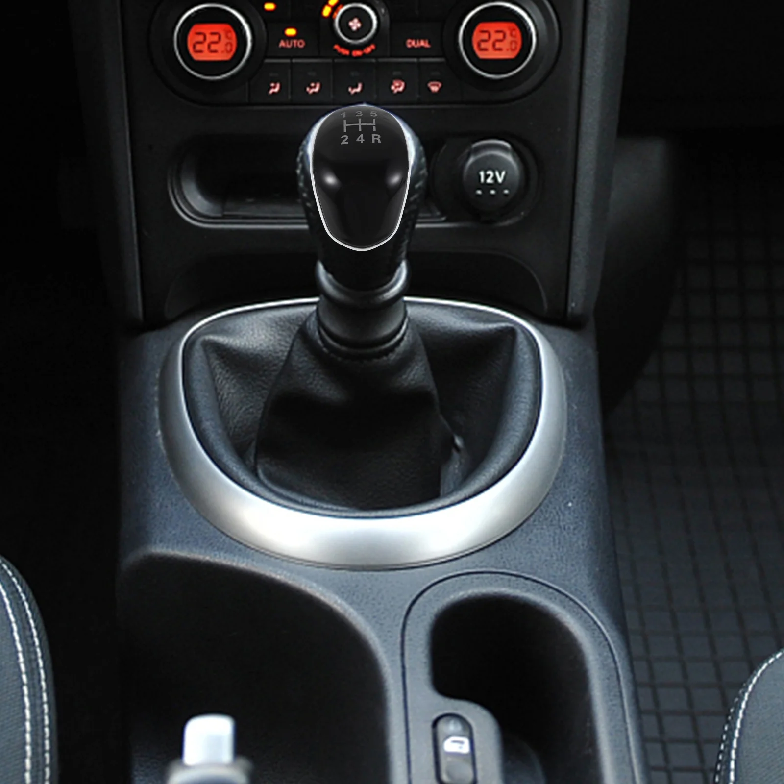 

2pcs Gear Shift Knob Cover Black 5 Speed Manual Transmission Shifter Boot Easy Install Durable Plastic Car Interior Upgrade Auto