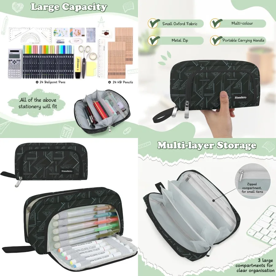 

Пенал для подростков, взрослых и мальчиков, пенал большой емкости для офиса, колледжа, школы, многофункциональный портативный органайзер для