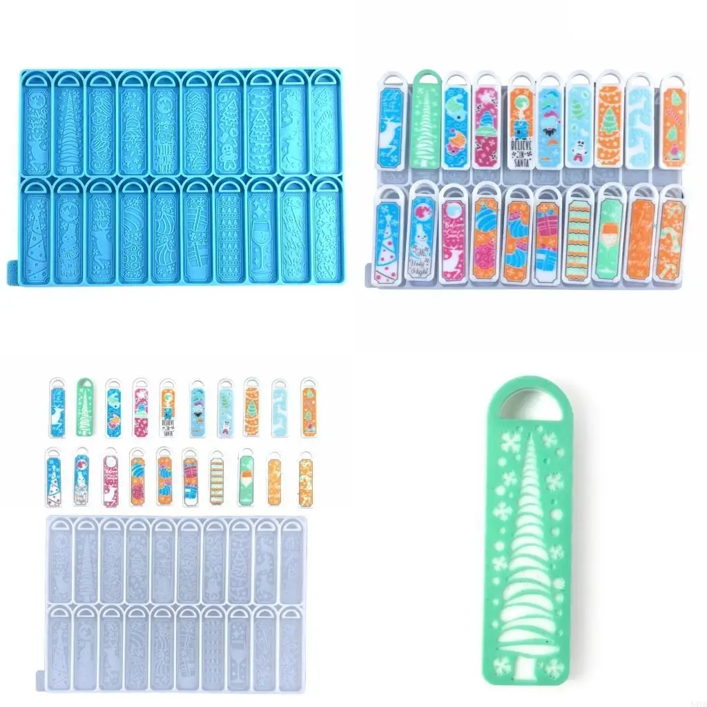 

X4ya Рождественские закладки Коллекция Силиконовая плесень с подвеской с отверстием с отверстием