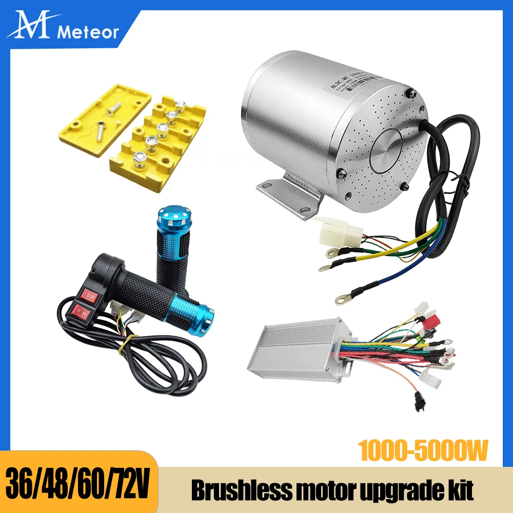 Meteor 1000W-5000W Brushless Motor Conversion Kit Motor Controller Three-Speed Reverse Thumb Throttle