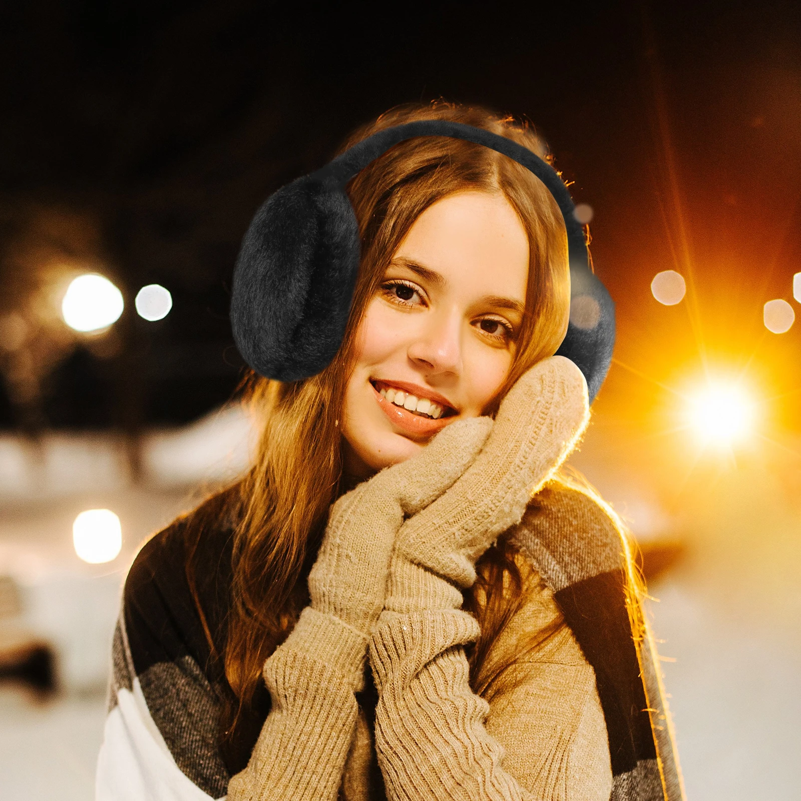 

Warm Earmuffs Ear Warmers Winter Ear Muffs Premium Adorable Design Long Scarf Style Creative Gift