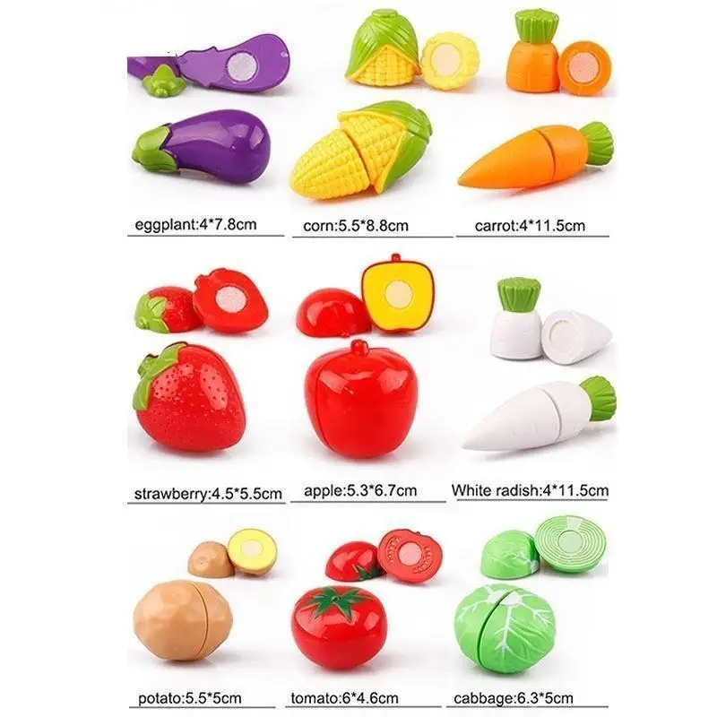 Nuovo set di alimenti di simulazione frutta verdura cucina per bambini giochi di finzione giocattoli per bambini taglio cucina gioco di cibo ragazze ragazzi regalo