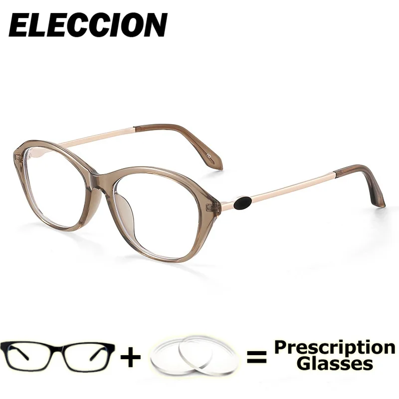 ELECCION Occhiali da vista TR90 Telaio Cat Eye Occhiali anti-luce blu Occhiali da lettura per donna personalizzabili Presbiopia Miopia