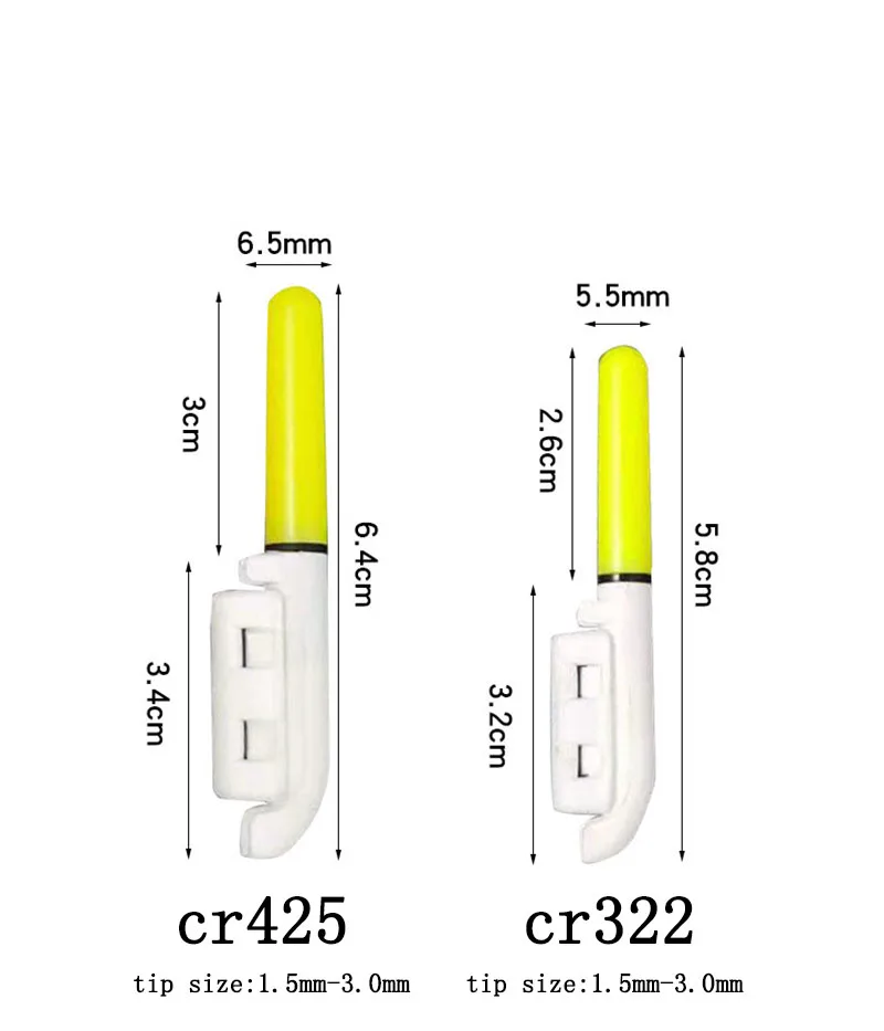 Bastone luminoso elettronico da 5 pz/lotto con 5 batterie ricaricabili Clip su canna da pesca Lampada incandescente impermeabile Pesca notturna A568