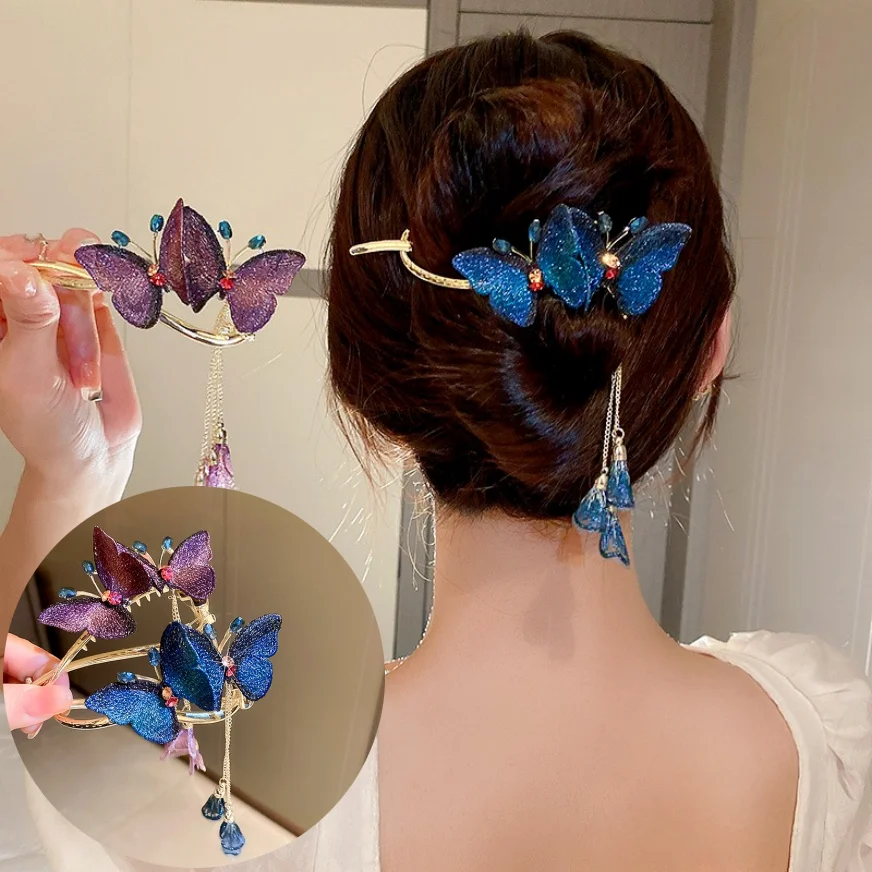 Elegante Schmetterling Haar Klaue Clip Für Frauen Haar Brötchen Haarnadel Headwear Metall Banane Twist Clips Haar Clip Für Mädchen Haar zubehör