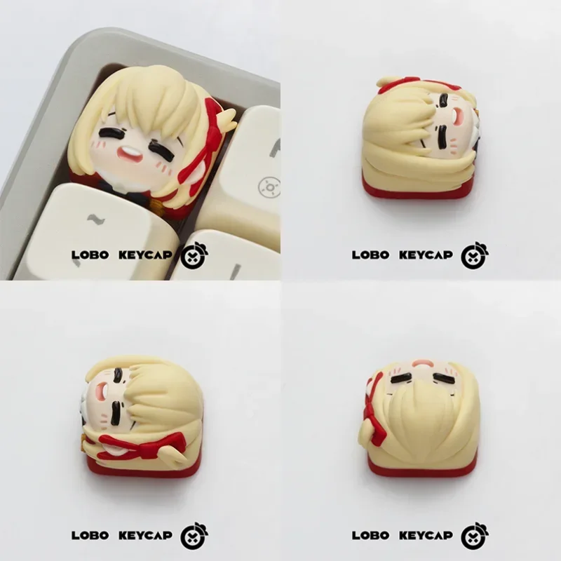 Anime Keycaps Handmade Resin Key Caps Mechanical Keyboard Caps Lycoris Recoil Gaming DIY Cute Artisan Keycap PC Accessories Gift