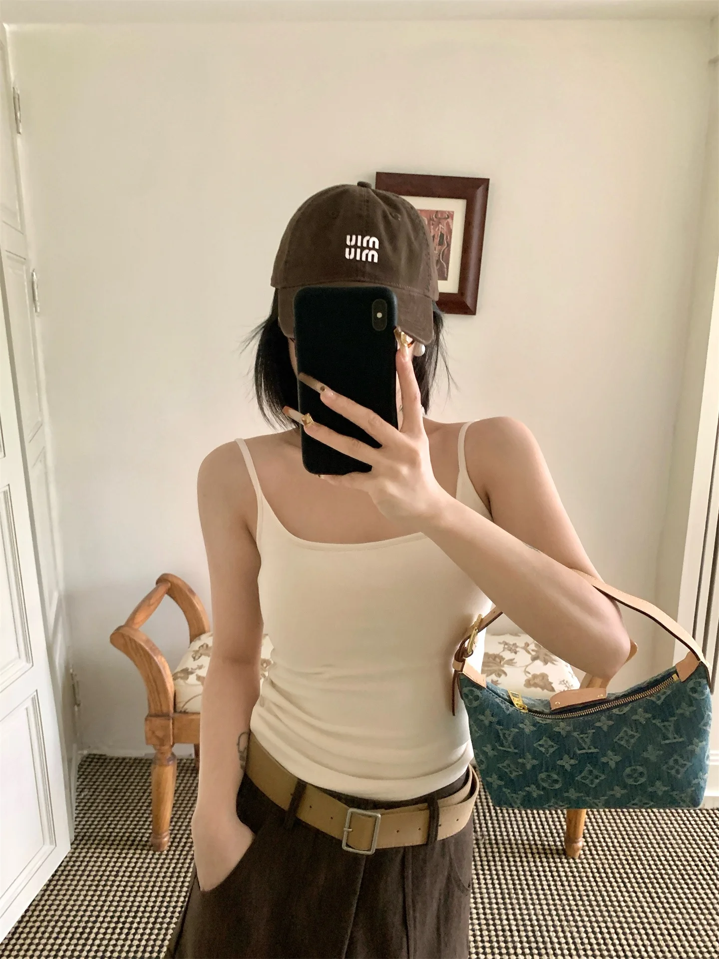 

Women's Fce Vest Strap Thermal Inner Wear High Elastic Thiened U-Ne Pure Color Cotton Polyester Blend Warmth Sexy Fit