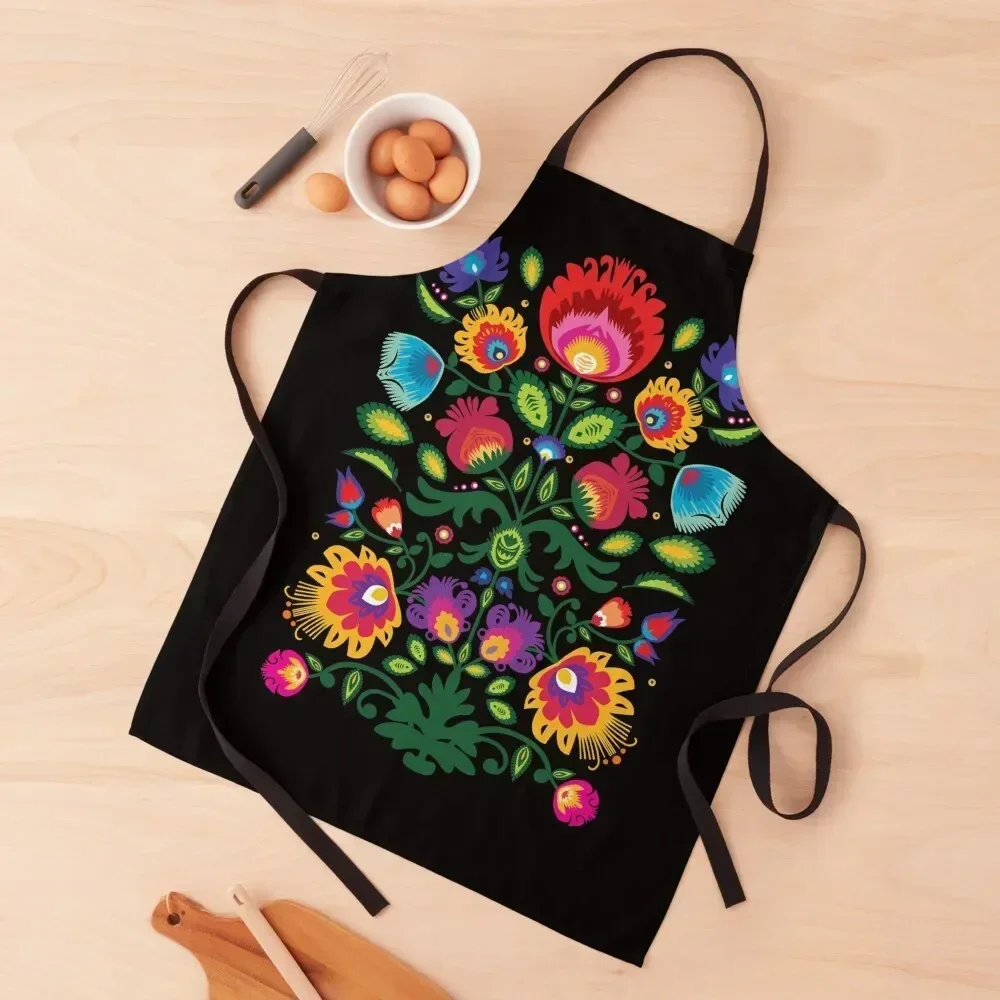 

Folk composition with flowers Apron christmas decoration Kitchen Tools Accessories Apron
